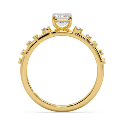 Marquise Shaped Three Stone Lab Grown Diamond Engagement Ring