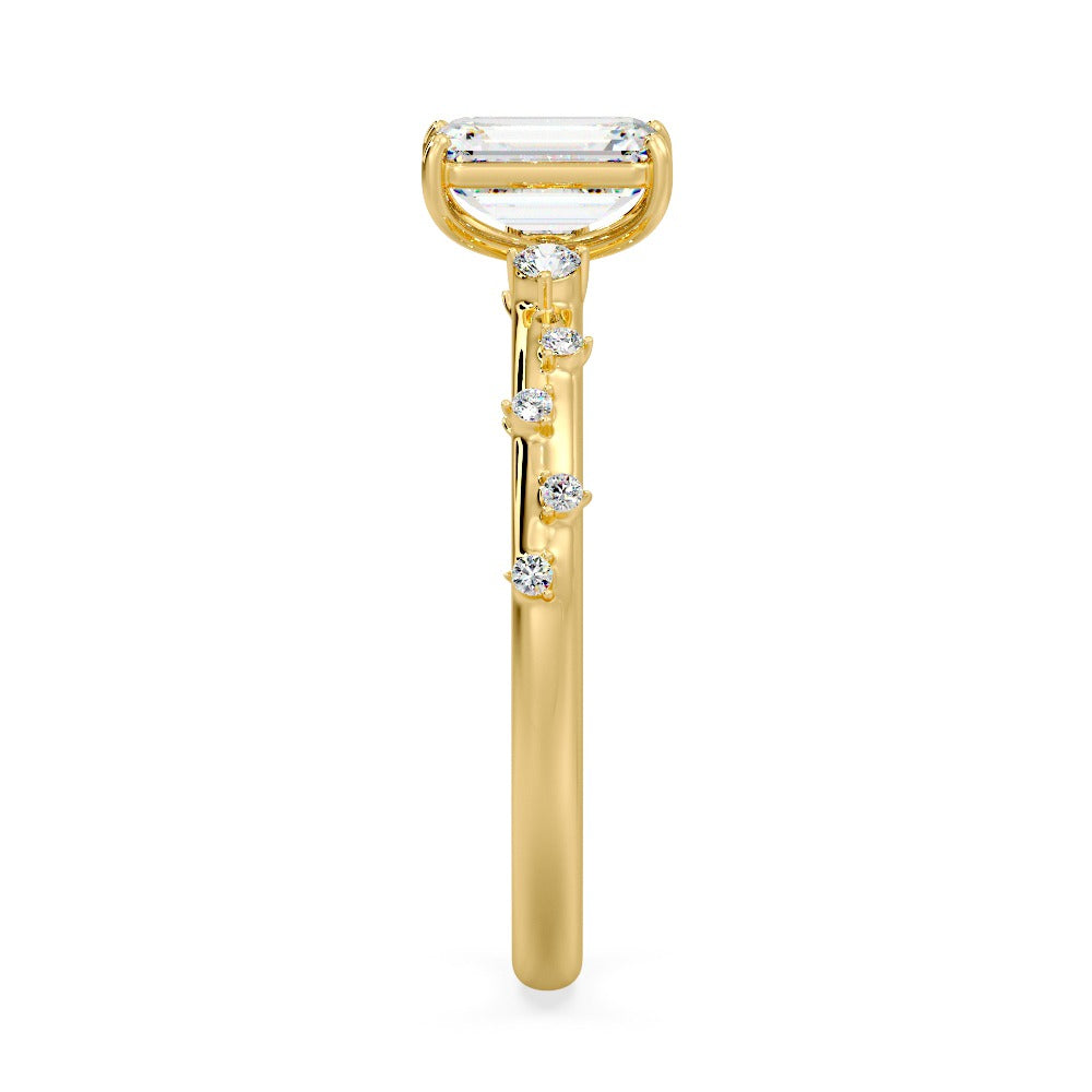 Marquise Shaped Three Stone Lab Grown Diamond Engagement Ring