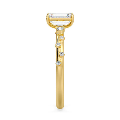 Marquise Shaped Three Stone Lab Grown Diamond Engagement Ring