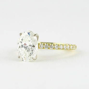 1.33 CT Oval Solitaire & Pave Setting Moissanite Engagement Ring 2