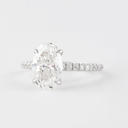 1.91 CT Oval Cut Pave Setting Moissanite Engagement Ring 3