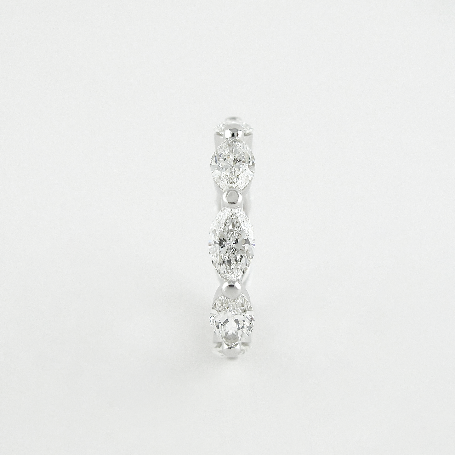 2.1 CT Marquise Bubble Prong Setting Moissanite Wedding Band 3