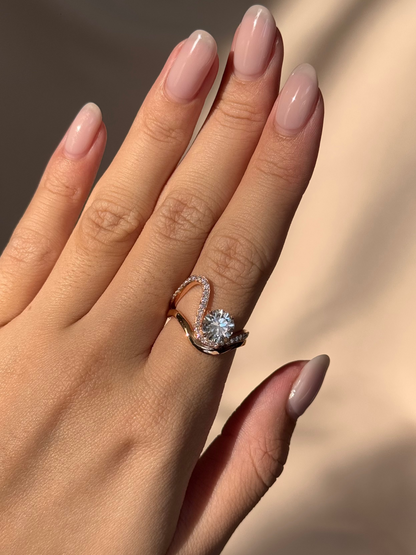 Marquise Shaped Three Stone Lab Grown Diamond Engagement Ring