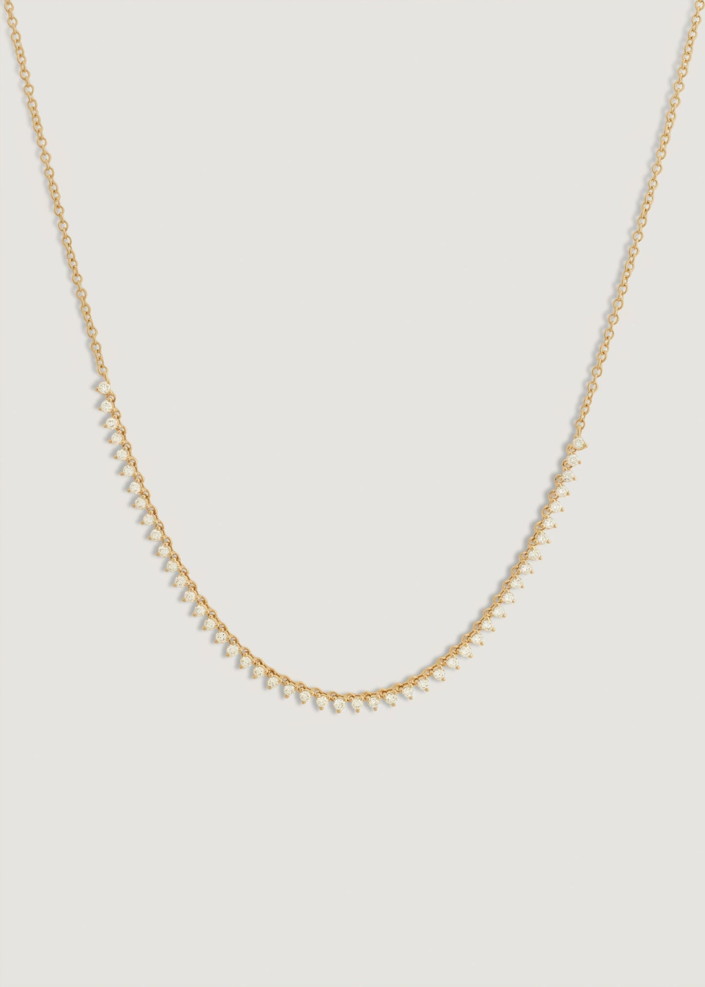 3.5 TCW Round Lab Grown Diamond Linear Tennis Necklace