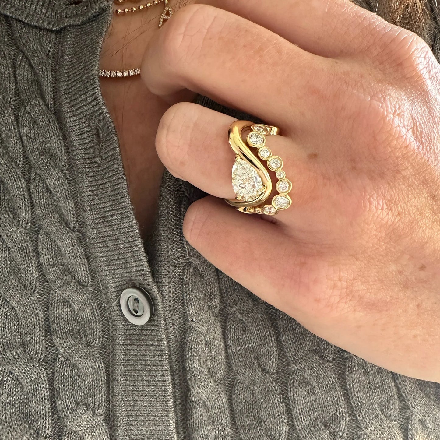 Timeless 0.6 TCW Round Stones Full Bezel Lab Grown Diamond Wedding Band