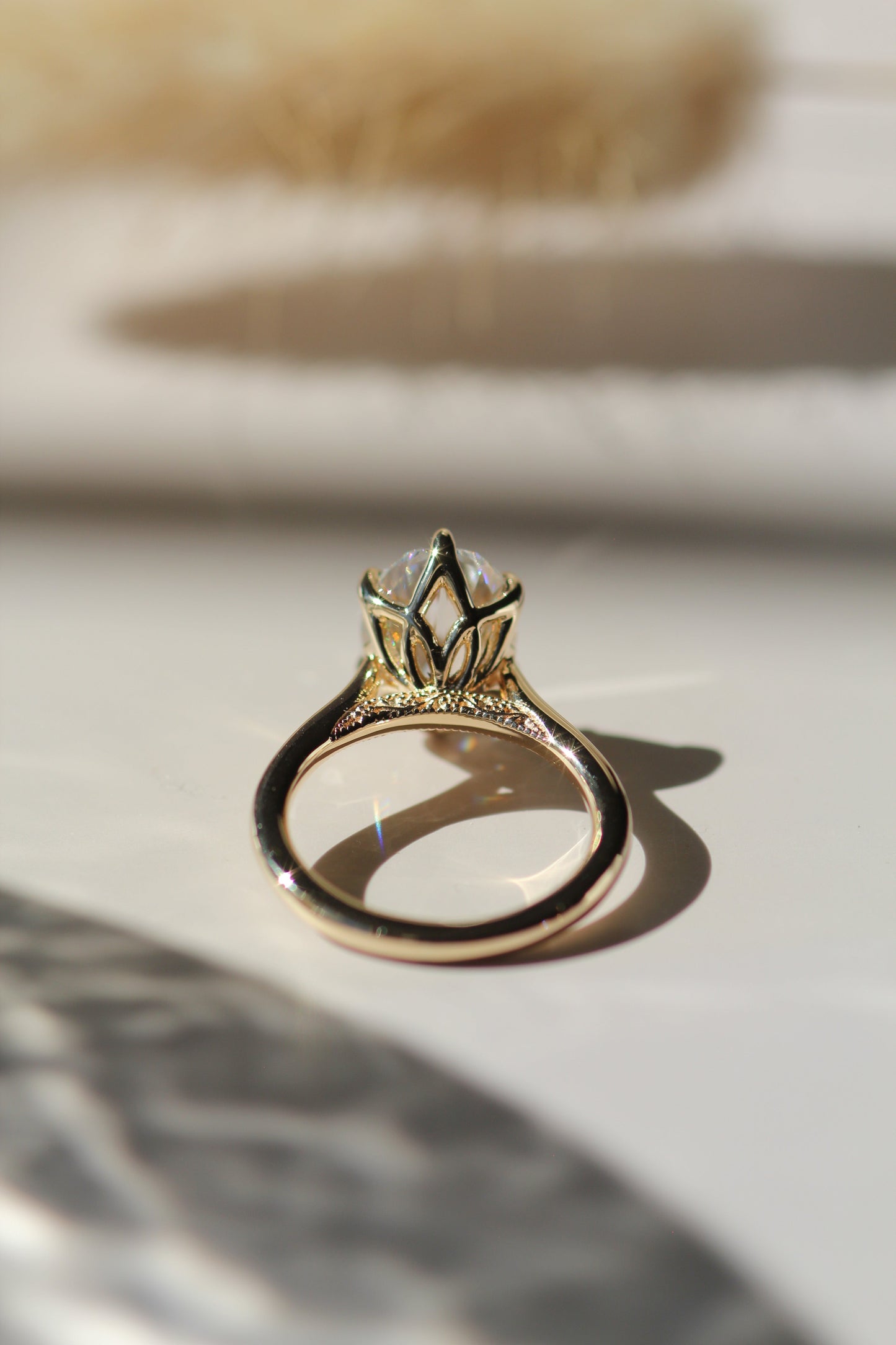 Marquise Shaped Three Stone Lab Grown Diamond Engagement Ring