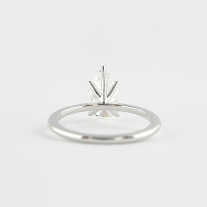 1.5 CT Pear Cut Solitaire Style Moissanite Engagement Ring 2