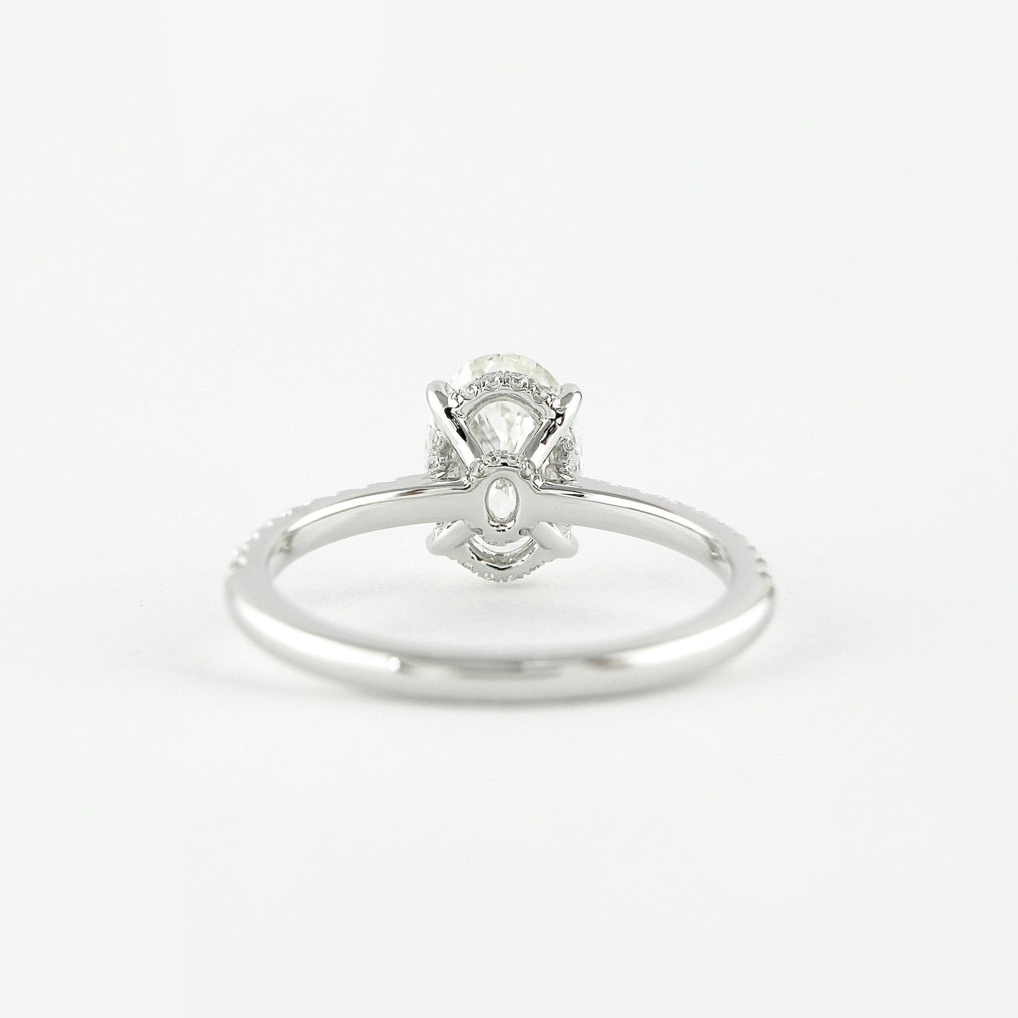 1.91 CT Oval Moissanite Pave Engagement Ring (US Size 6 Ready To Ship)