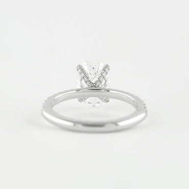 1.33 CT Oval Cut Pave Setting Moissanite Engagement Ring 2