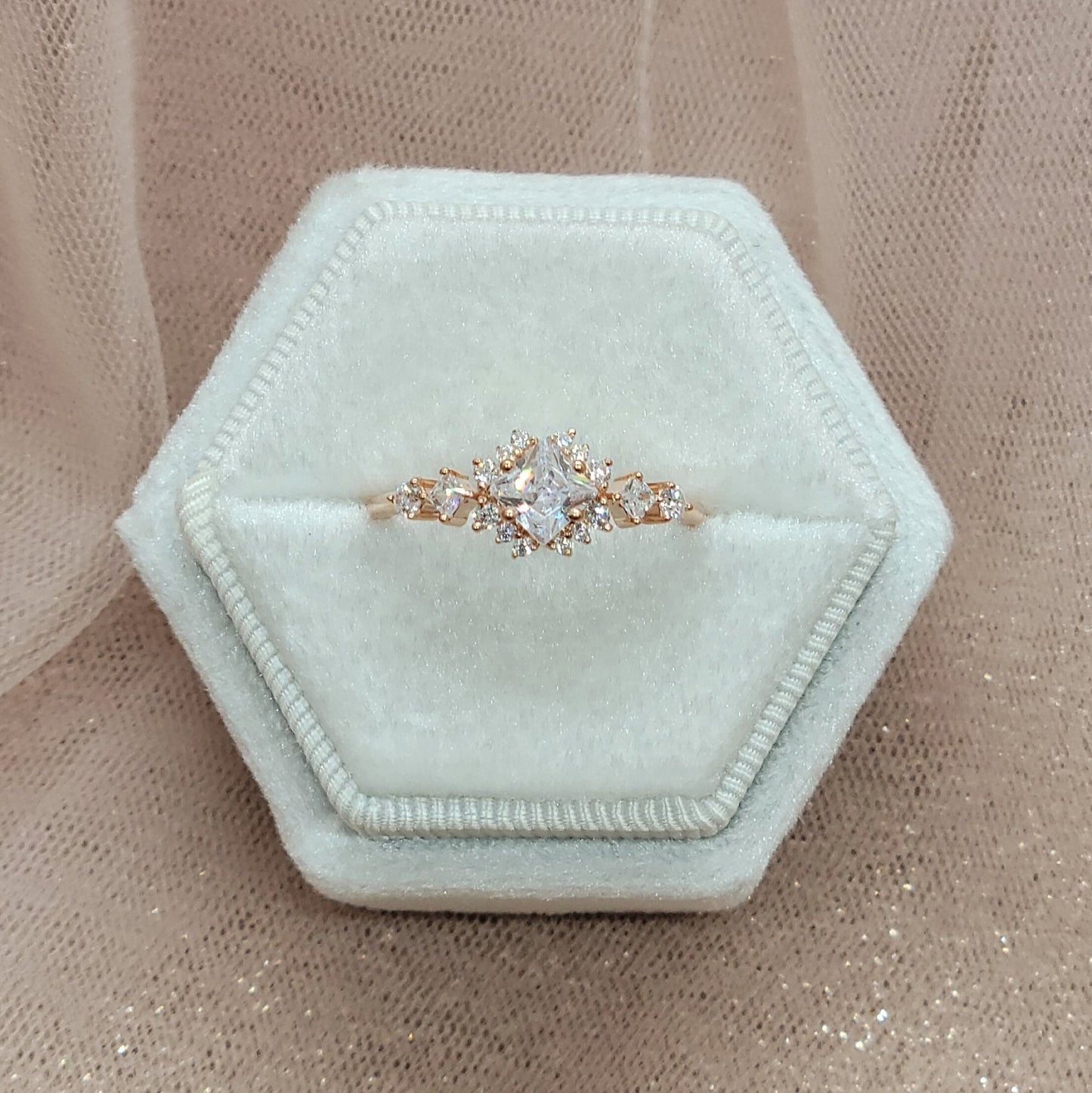 Marquise Shaped Three Stone Lab Grown Diamond Engagement Ring