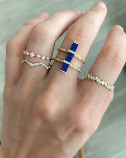 0.25 TCW Round Shaped Half Eternity Lab Grown Diamond Wedding Band