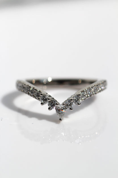 0.25 TCW Round Shaped Half Eternity Lab Grown Diamond Wedding Band