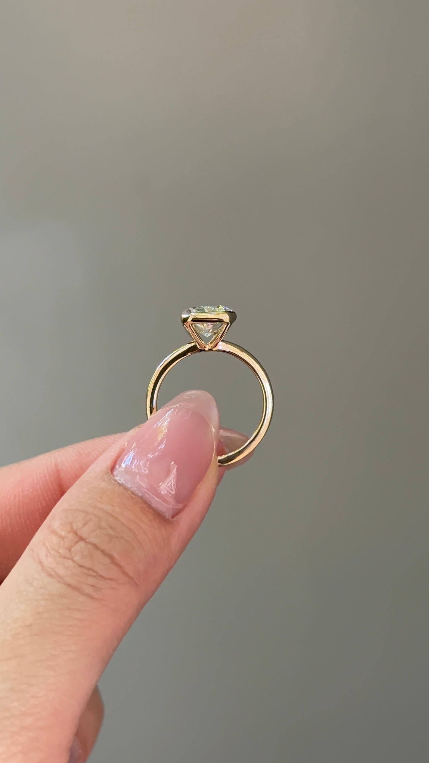 Marquise Shaped Three Stone Lab Grown Diamond Engagement Ring