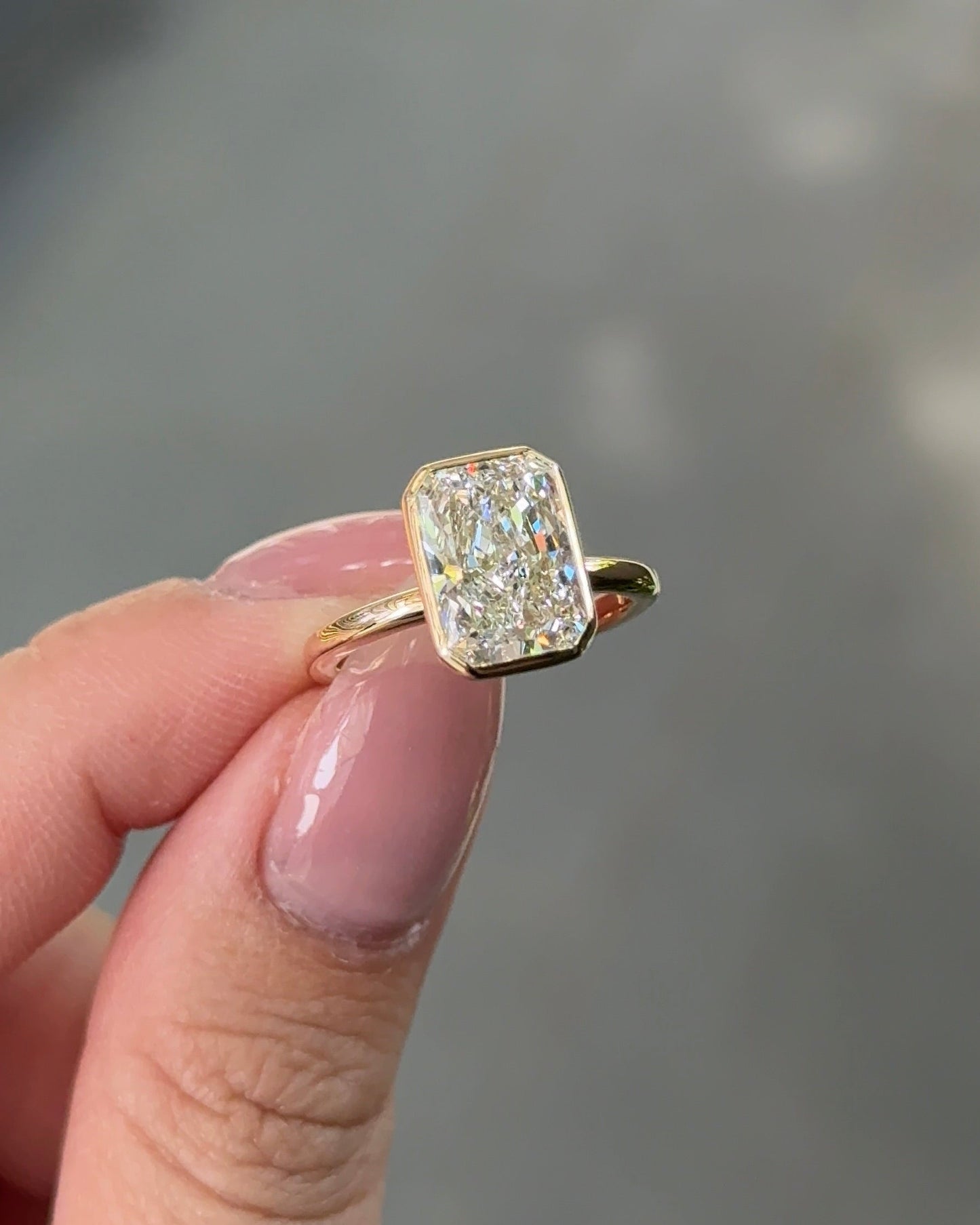 Marquise Shaped Three Stone Lab Grown Diamond Engagement Ring