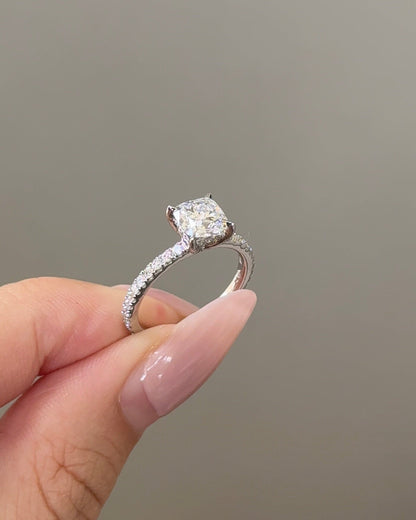 Marquise Shaped Three Stone Lab Grown Diamond Engagement Ring