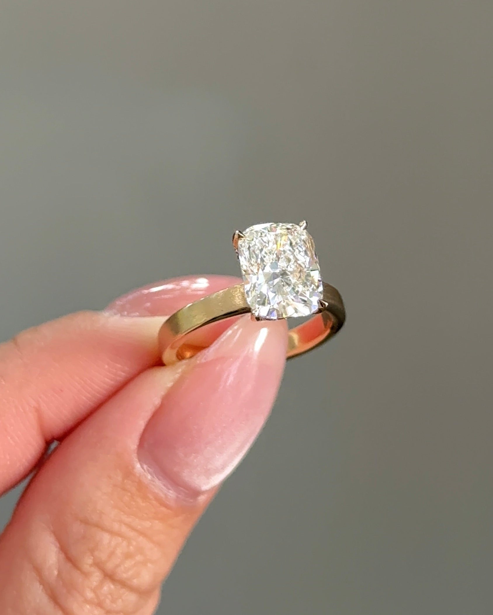 Marquise Shaped Three Stone Lab Grown Diamond Engagement Ring