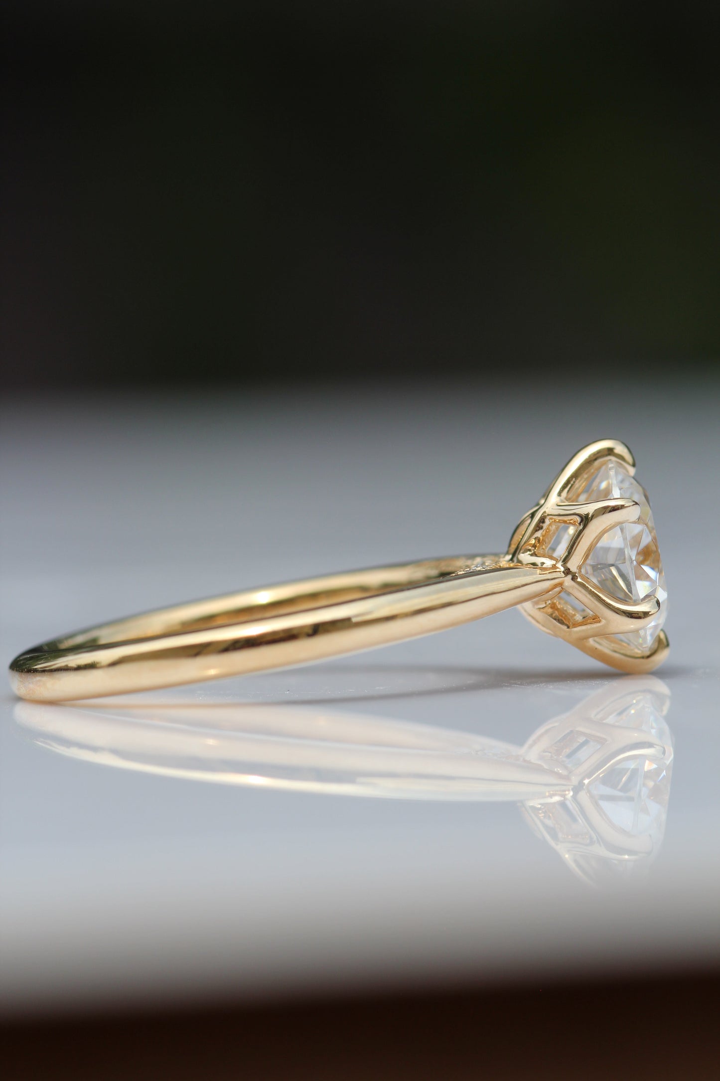 Marquise Shaped Three Stone Lab Grown Diamond Engagement Ring