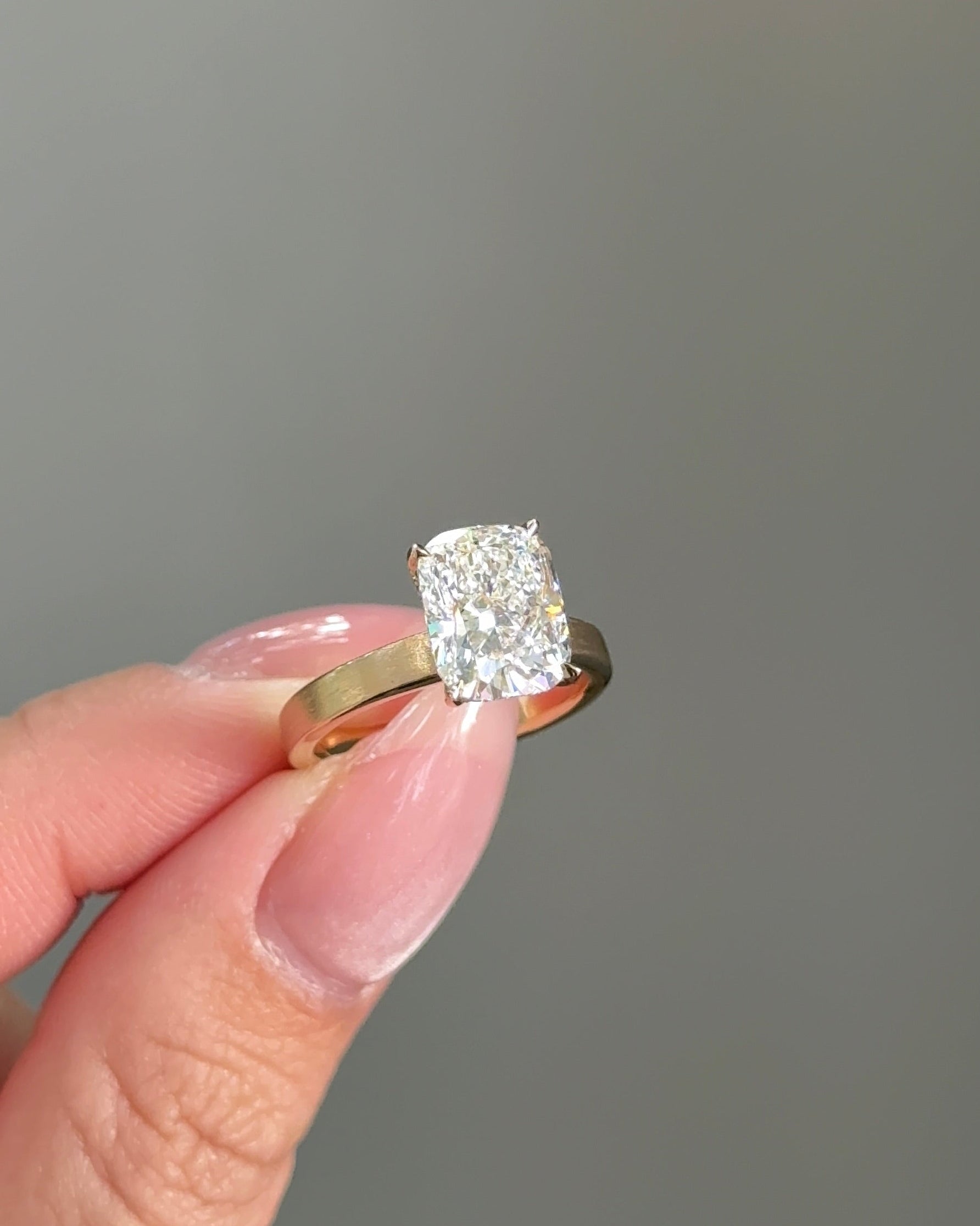 Marquise Shaped Three Stone Lab Grown Diamond Engagement Ring