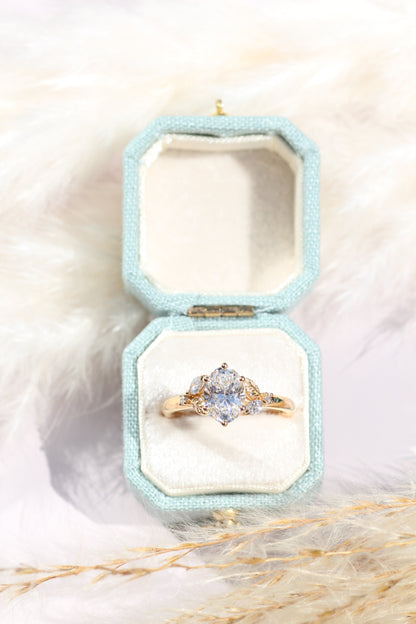 Marquise Shaped Three Stone Lab Grown Diamond Engagement Ring