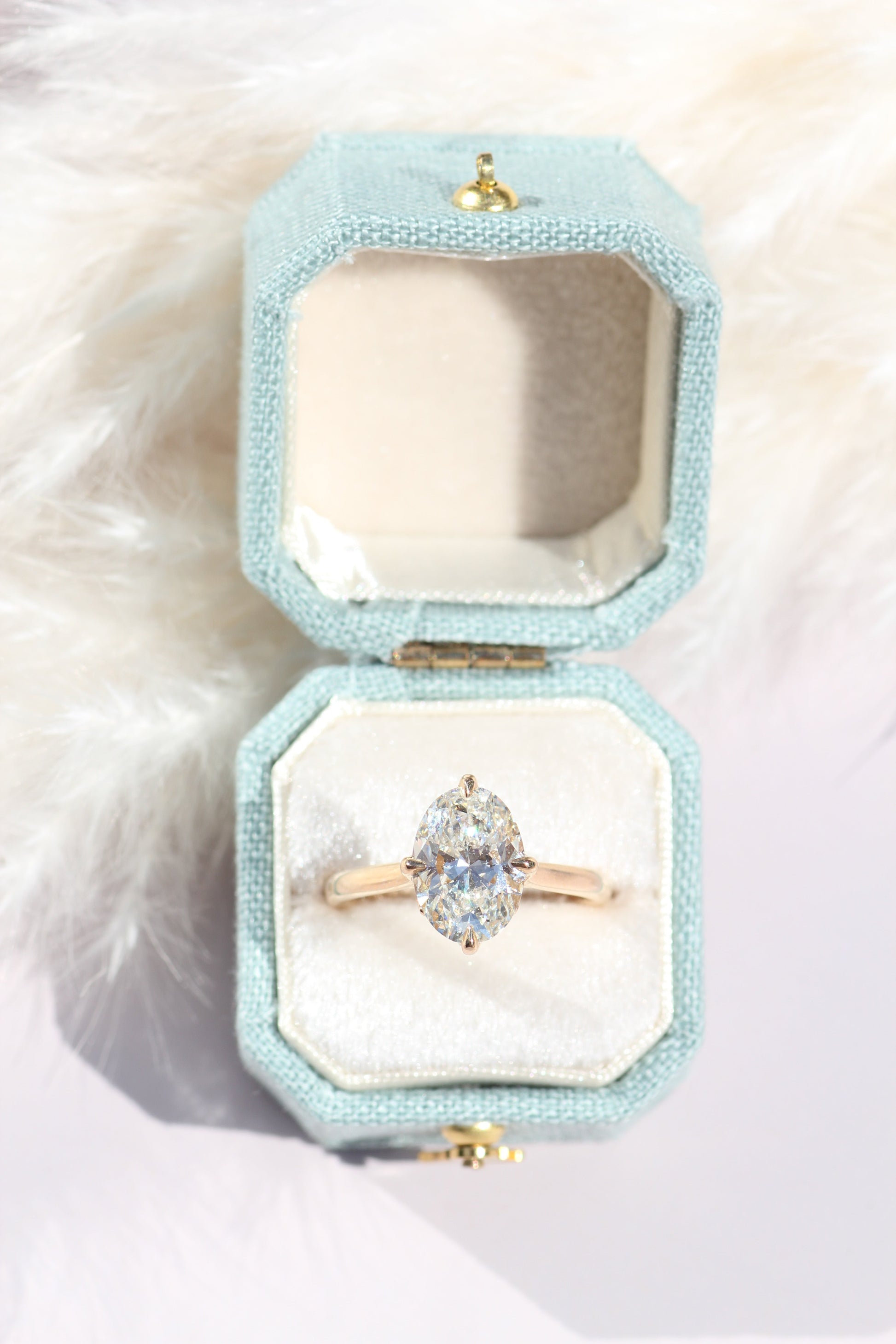 Marquise Shaped Three Stone Lab Grown Diamond Engagement Ring