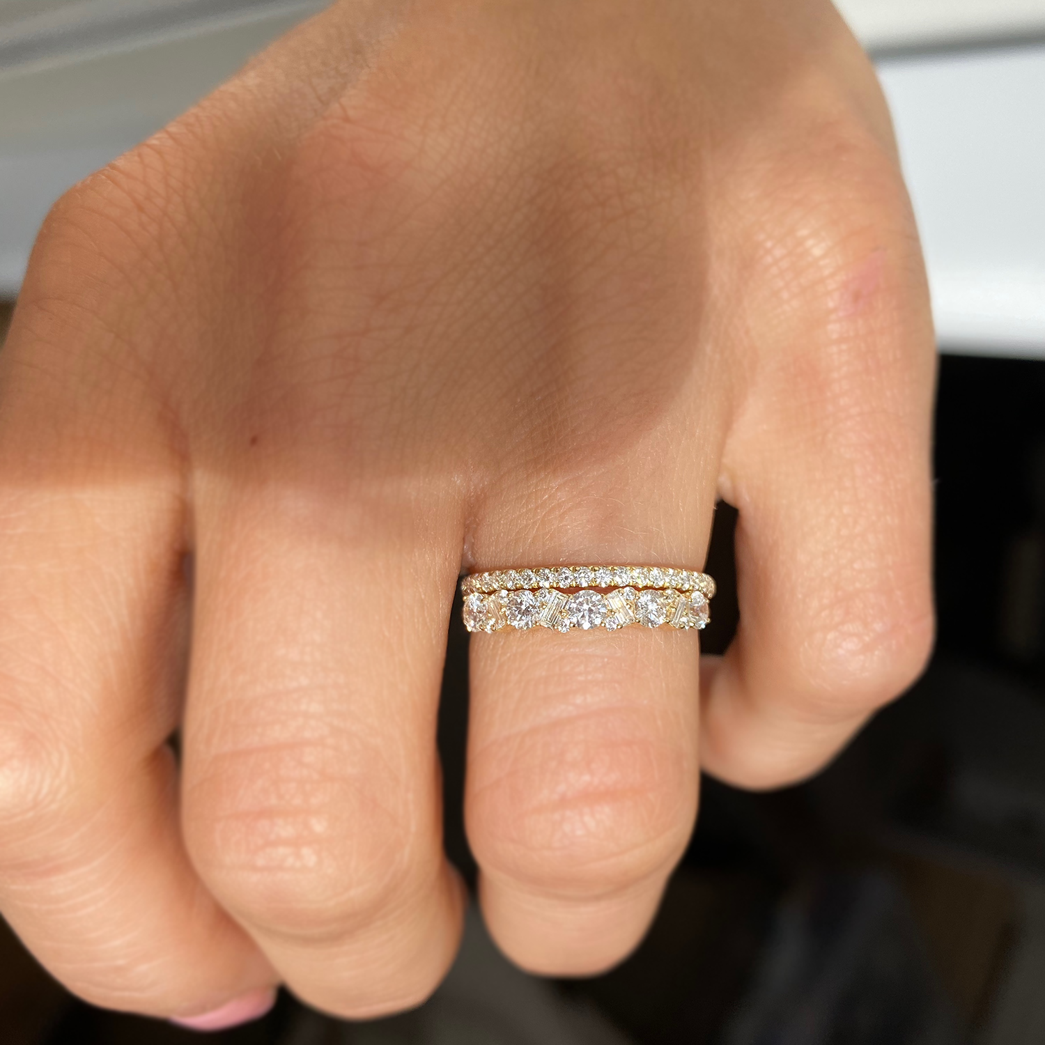 0.25 TCW Round Shaped Half Eternity Lab Grown Diamond Wedding Band