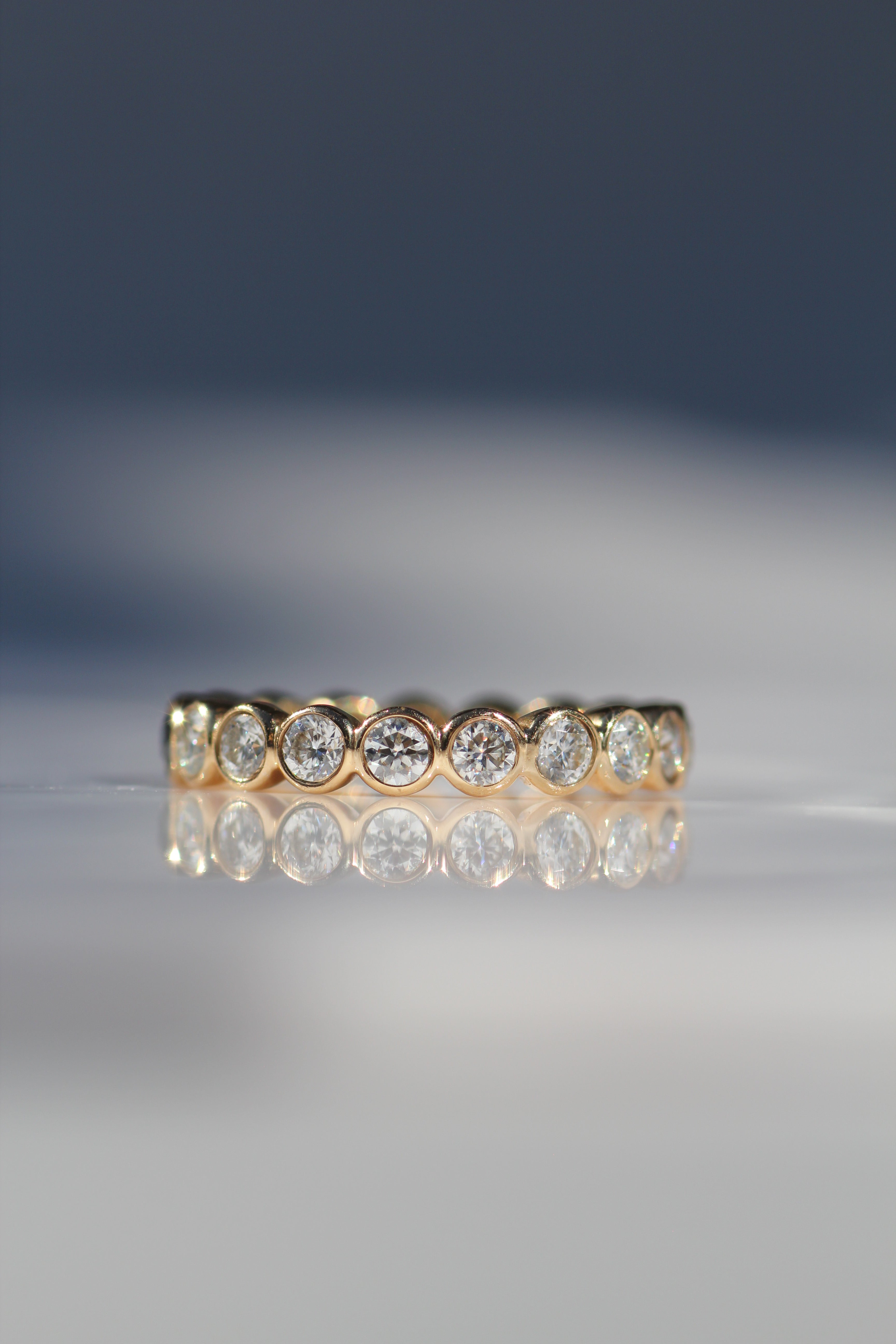 0.25 TCW Round Shaped Half Eternity Lab Grown Diamond Wedding Band