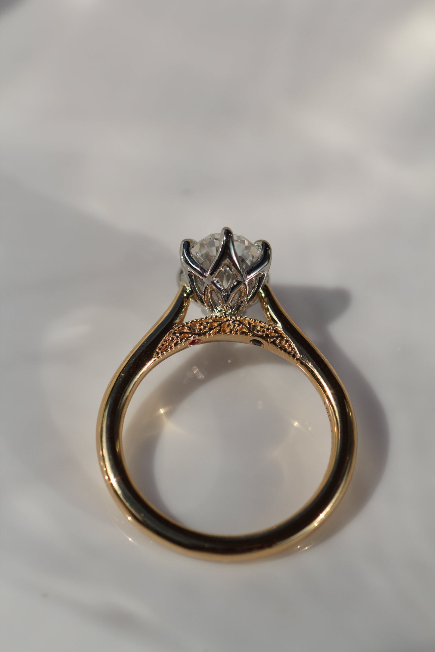 Marquise Shaped Three Stone Lab Grown Diamond Engagement Ring