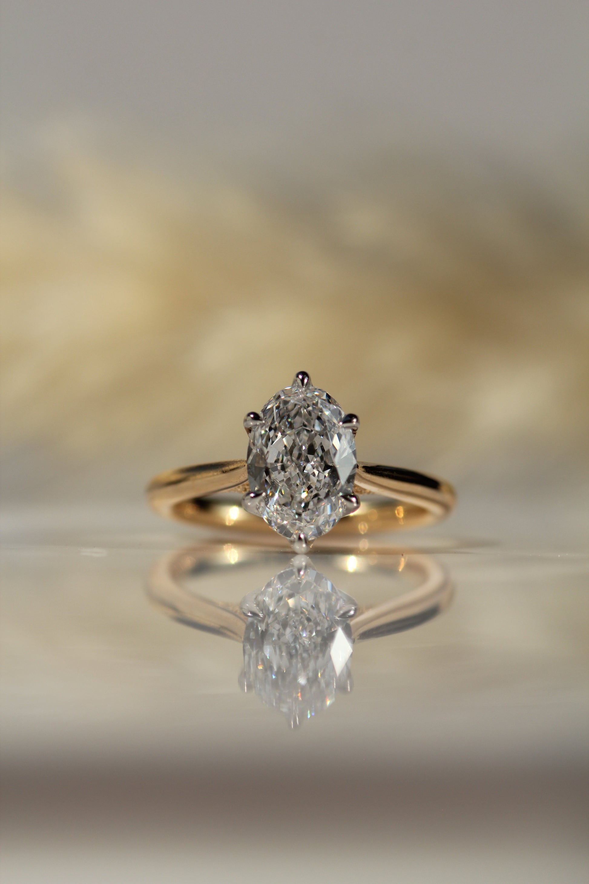 Marquise Shaped Three Stone Lab Grown Diamond Engagement Ring