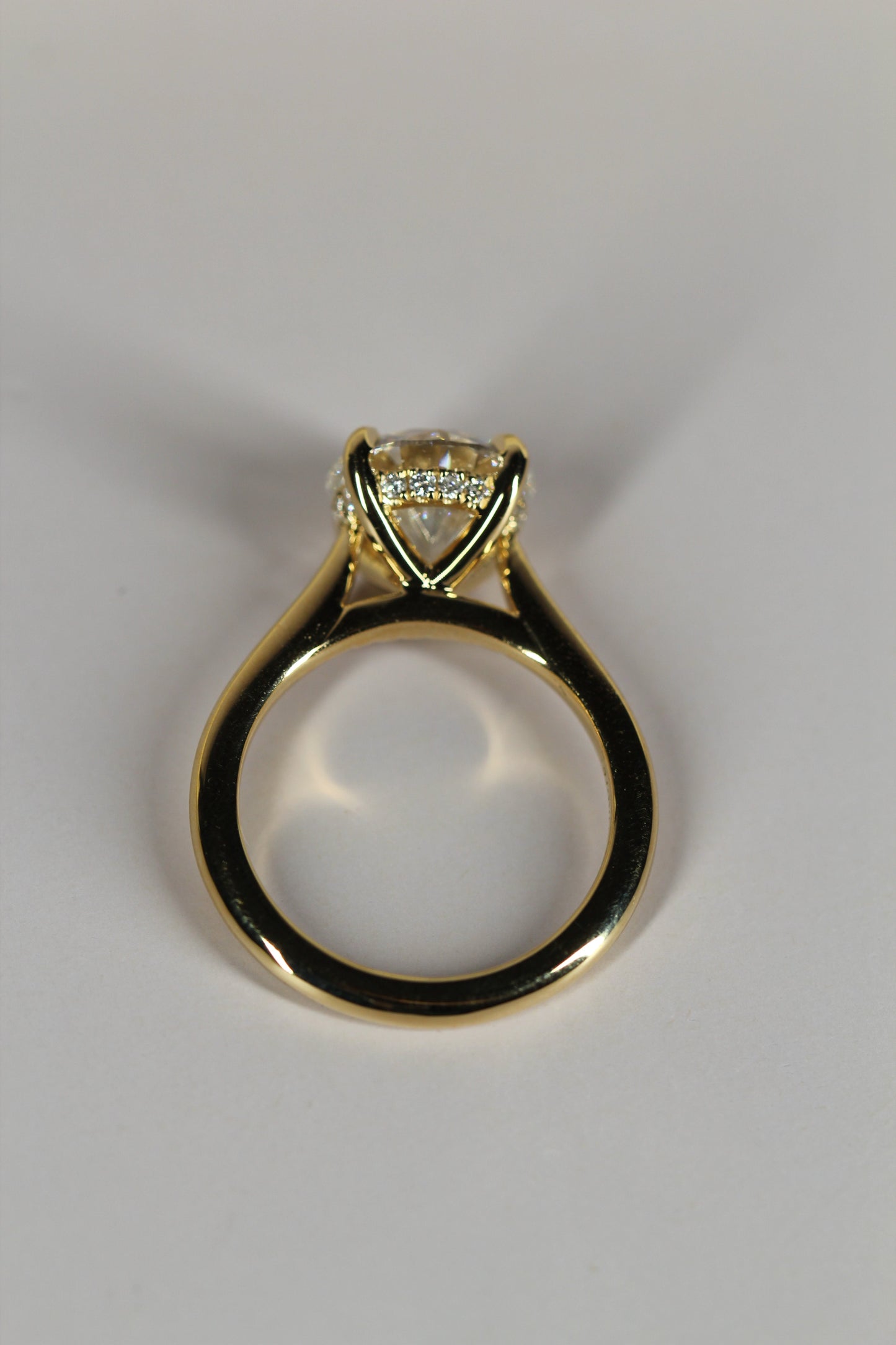 Marquise Shaped Three Stone Lab Grown Diamond Engagement Ring