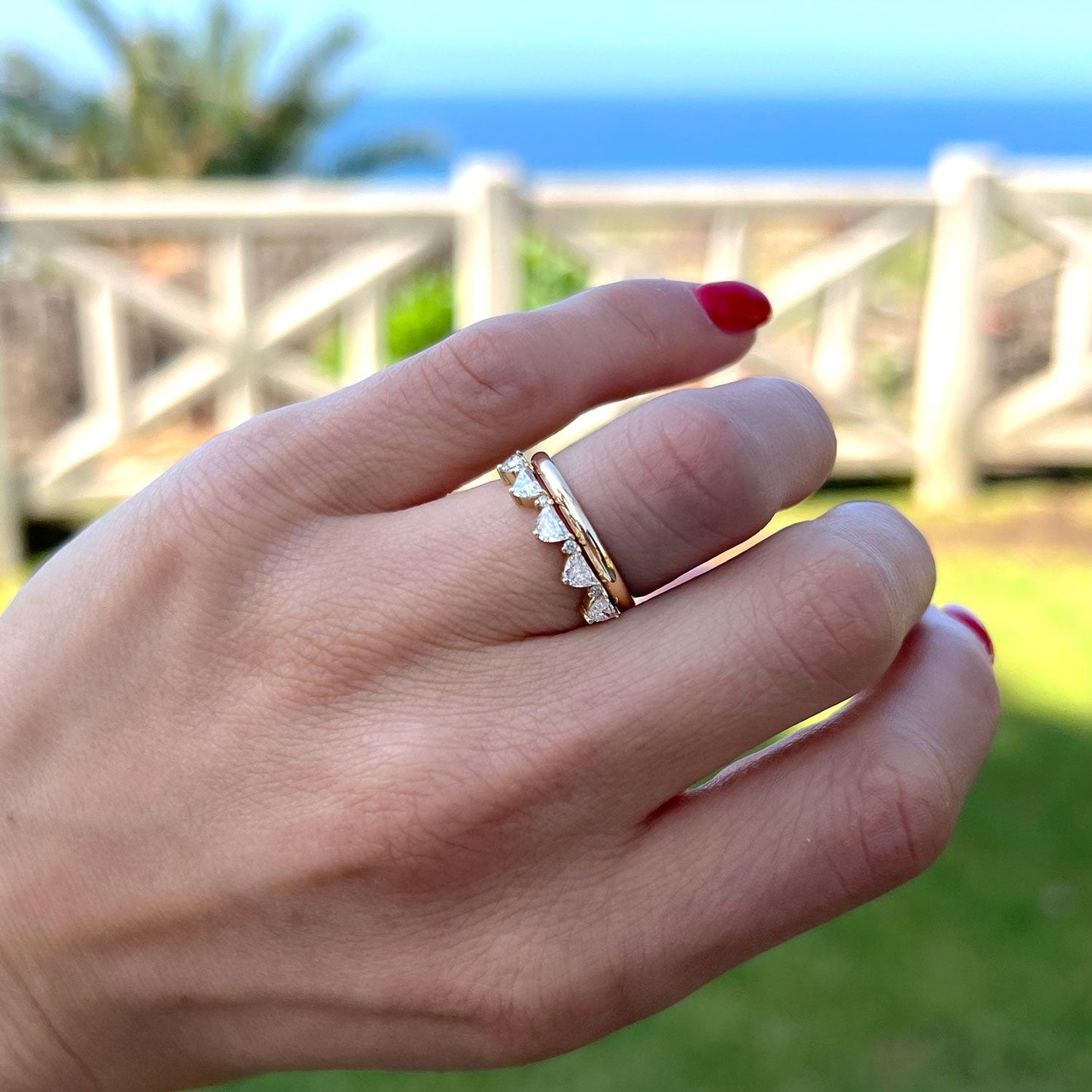 0.25 TCW Round Shaped Half Eternity Lab Grown Diamond Wedding Band