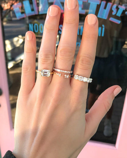 0.25 TCW Round Shaped Half Eternity Lab Grown Diamond Wedding Band