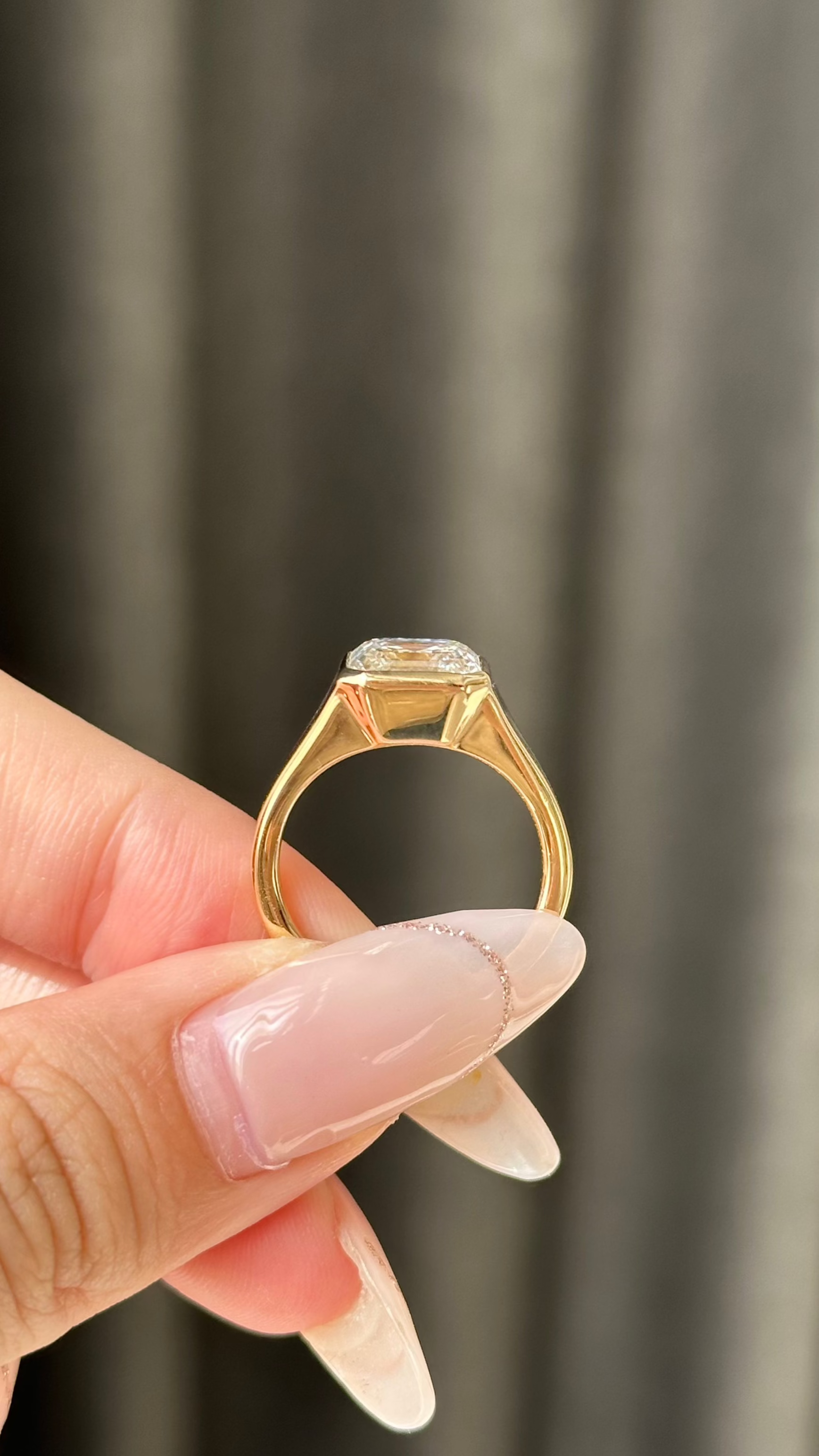 Marquise Shaped Three Stone Lab Grown Diamond Engagement Ring