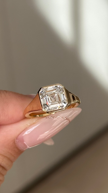 Marquise Shaped Three Stone Lab Grown Diamond Engagement Ring