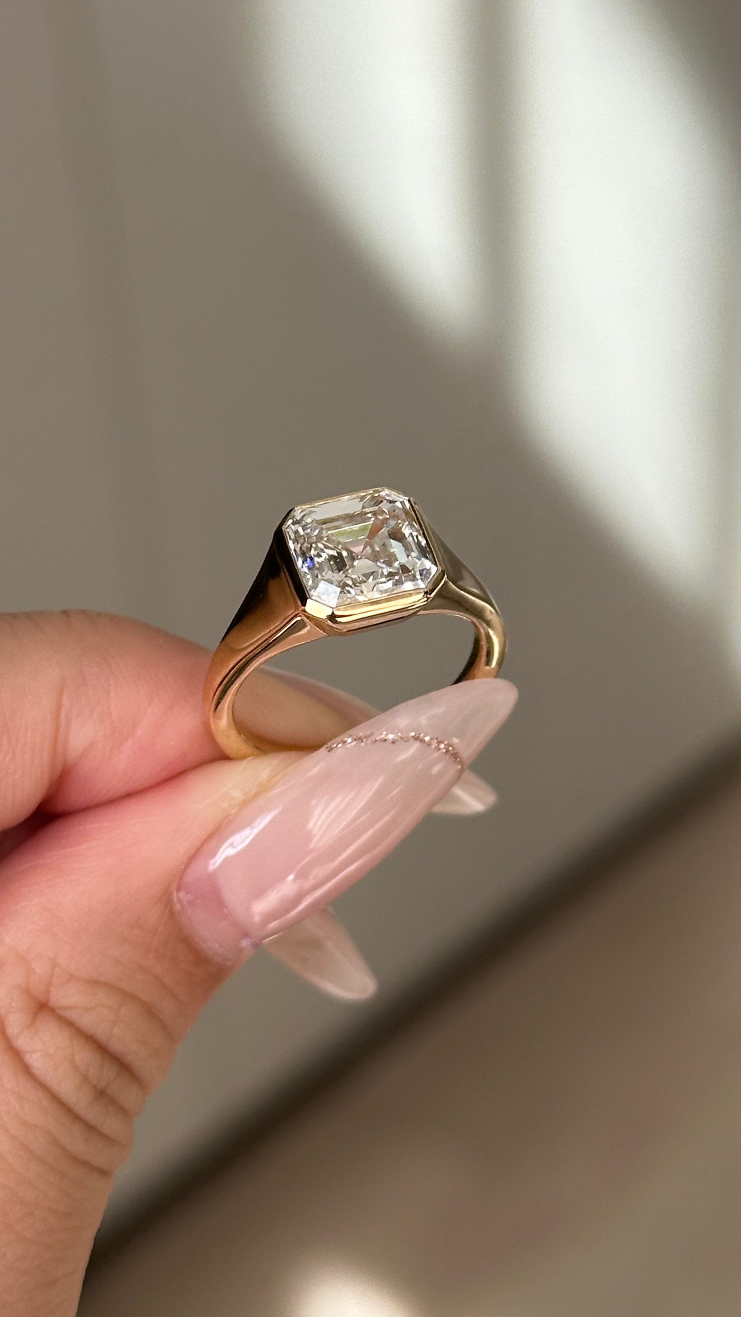 Marquise Shaped Three Stone Lab Grown Diamond Engagement Ring