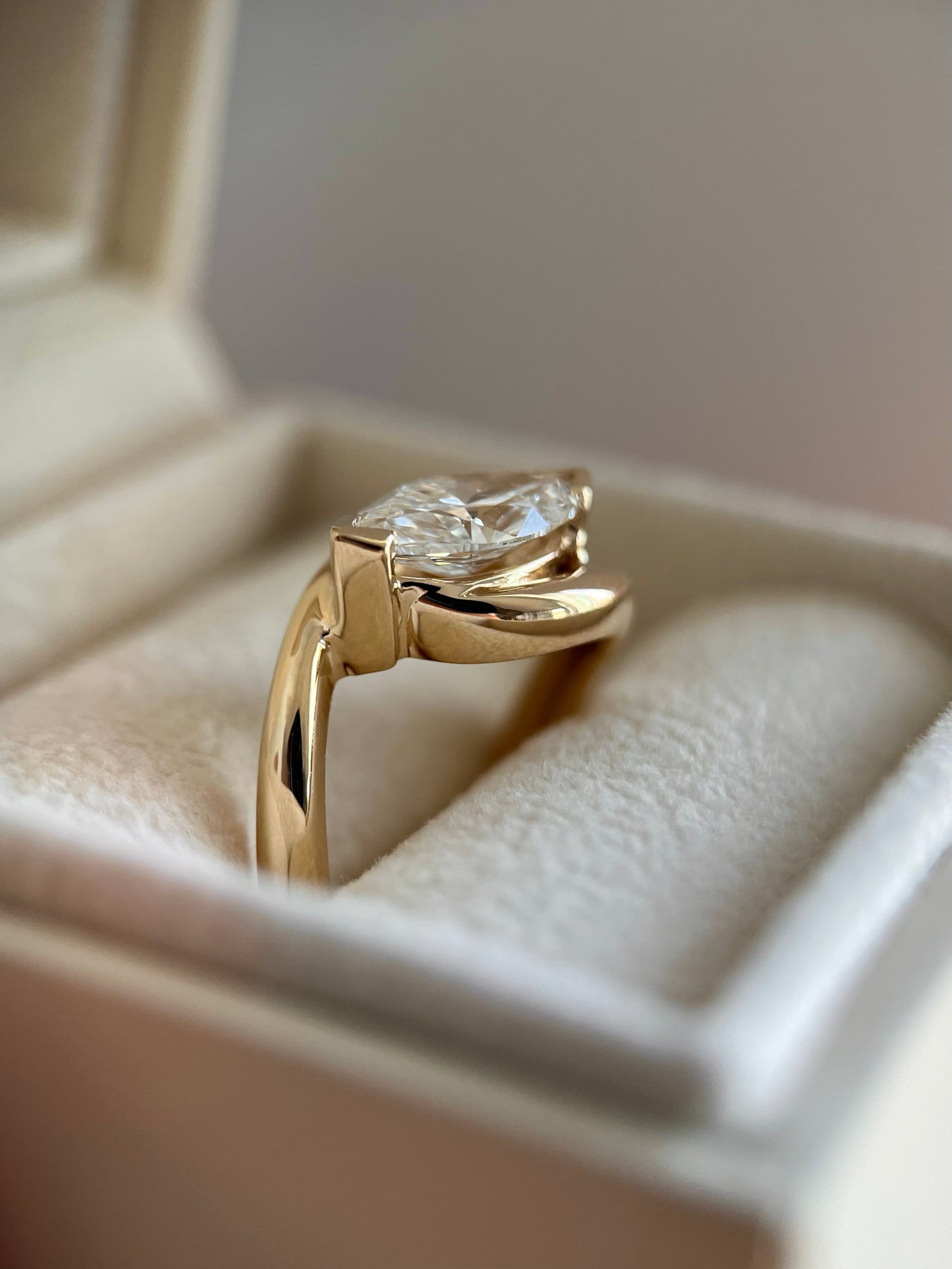 1.5 CT Marquise Lab Grown Solitaire Rapture Ring Engagement Ring (US Size 6 Ready To Ship)