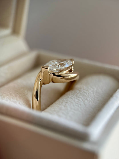 1.5 CT Marquise Lab Grown Solitaire Rapture Ring Engagement Ring (US Size 6 Ready To Ship)