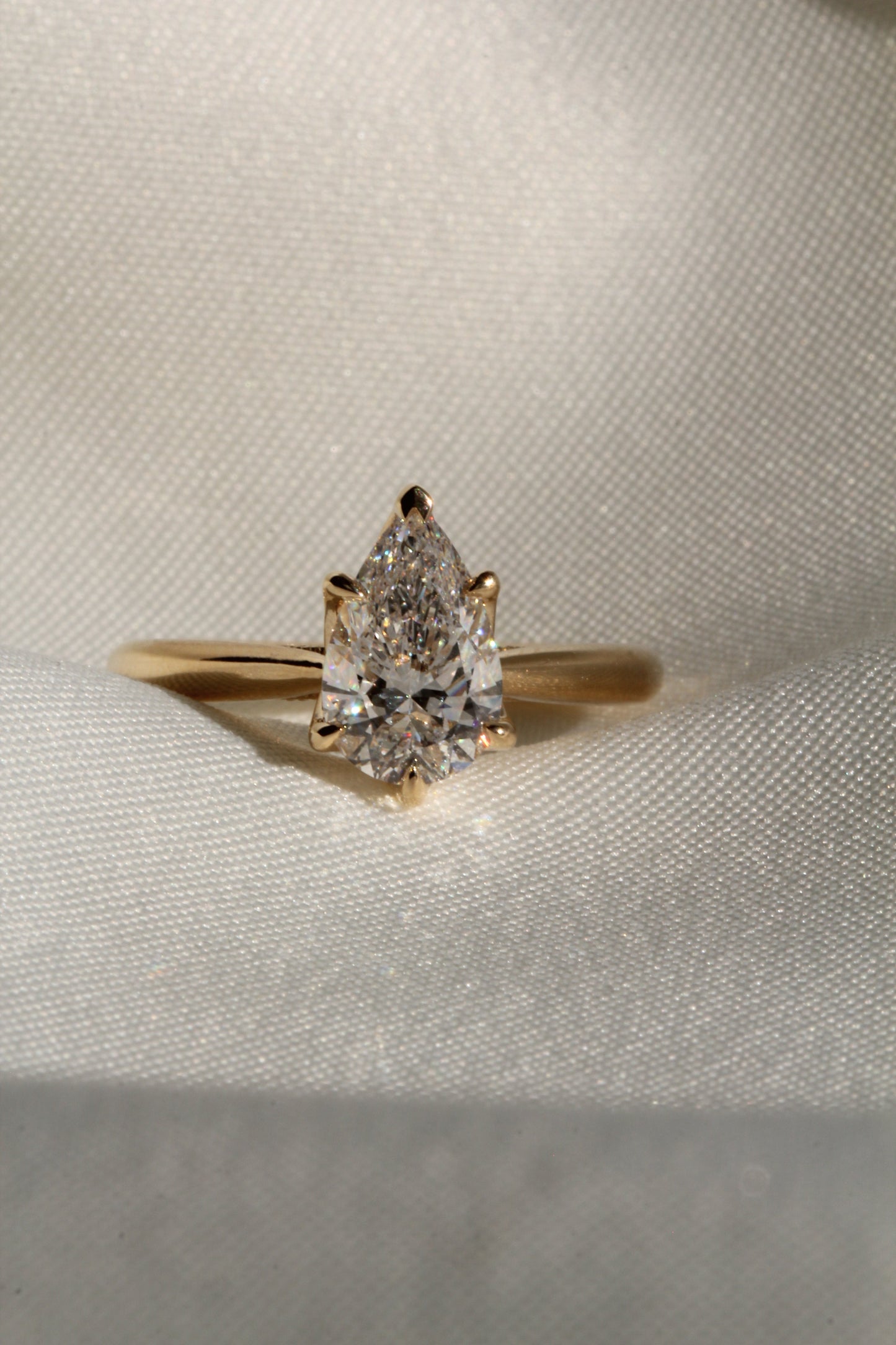 Marquise Shaped Three Stone Lab Grown Diamond Engagement Ring