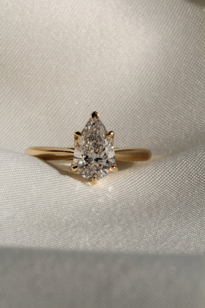 Marquise Shaped Three Stone Lab Grown Diamond Engagement Ring