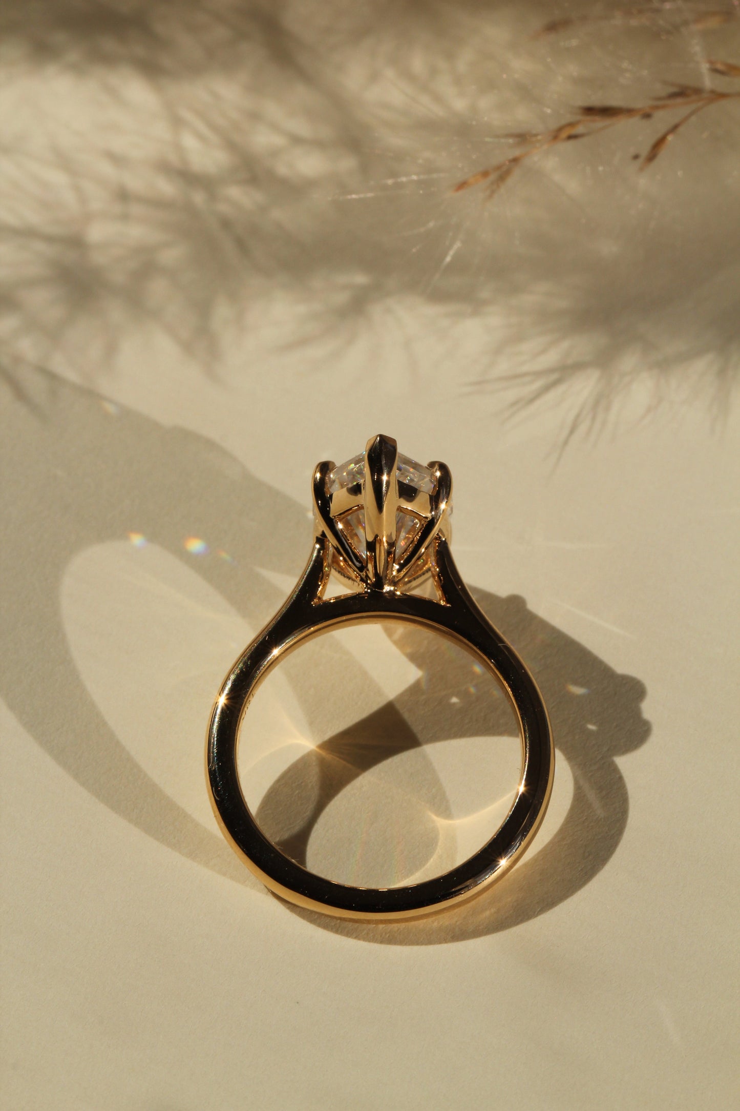 Marquise Shaped Three Stone Lab Grown Diamond Engagement Ring