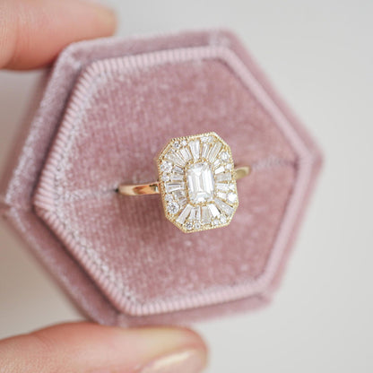 Marquise Shaped Three Stone Lab Grown Diamond Engagement Ring