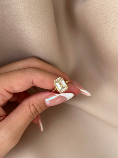 Marquise Shaped Three Stone Lab Grown Diamond Engagement Ring