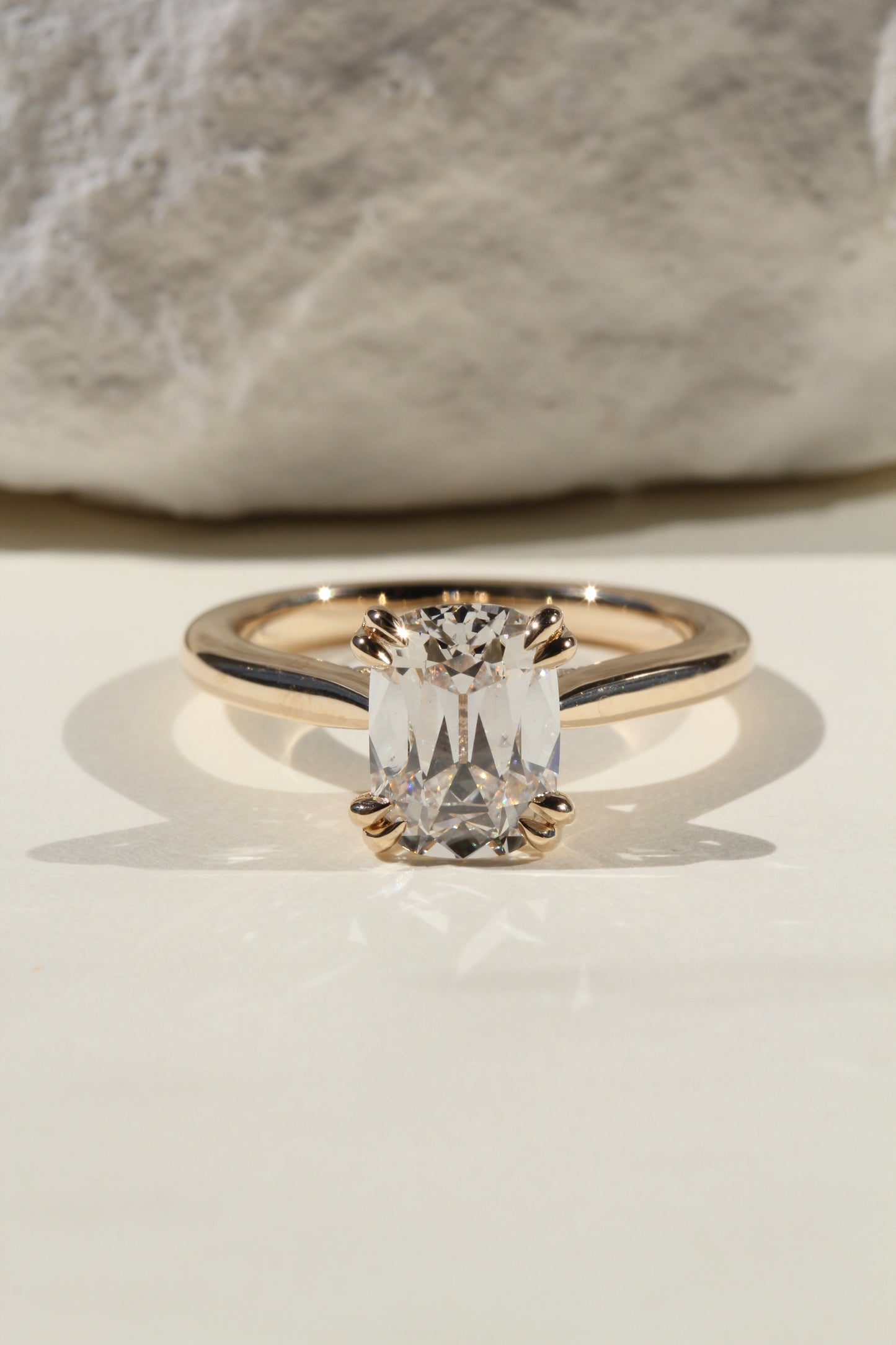 Marquise Shaped Three Stone Lab Grown Diamond Engagement Ring