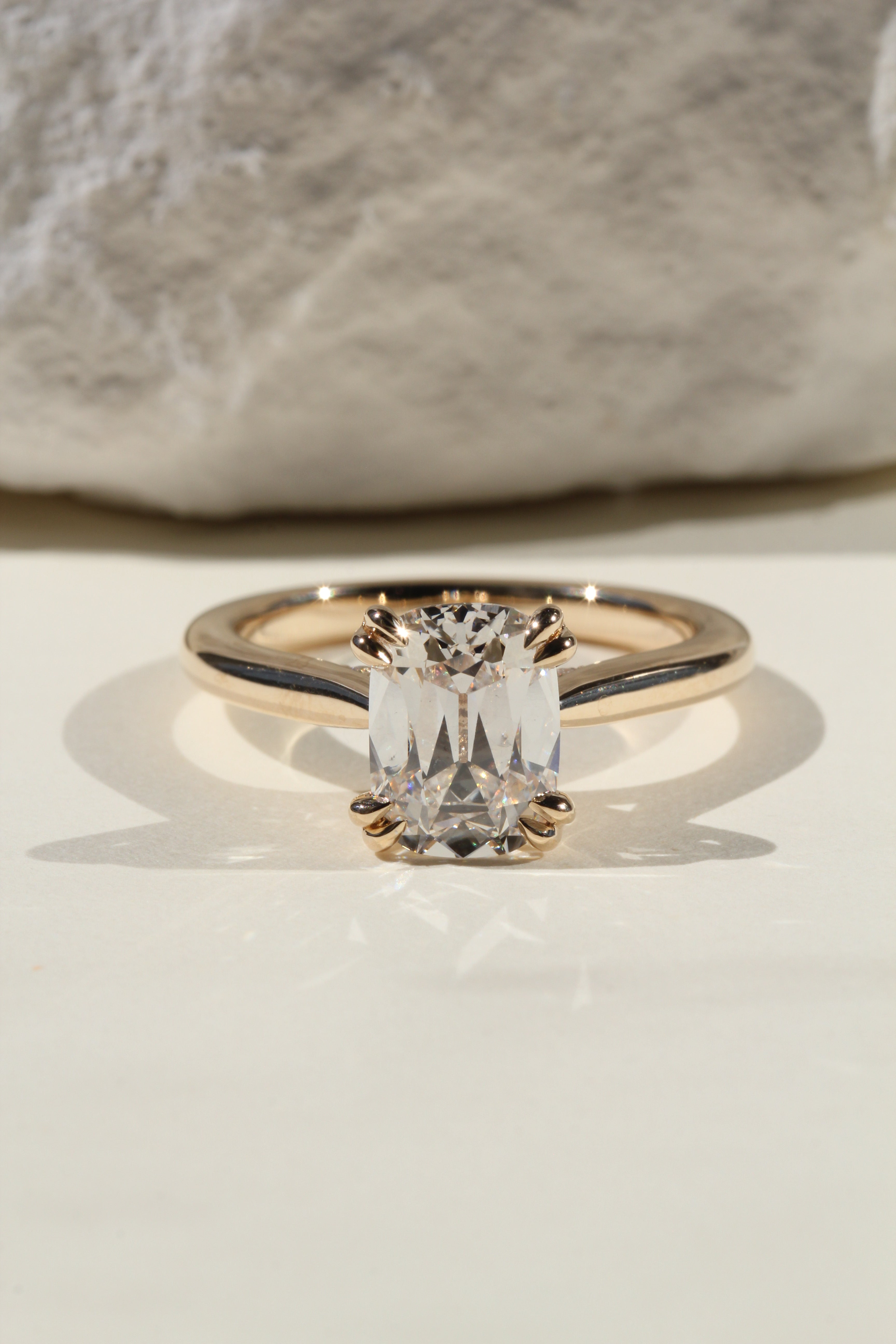 Marquise Shaped Three Stone Lab Grown Diamond Engagement Ring