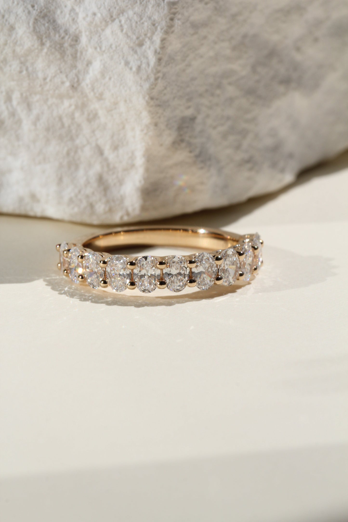 0.25 TCW Round Shaped Half Eternity Lab Grown Diamond Wedding Band