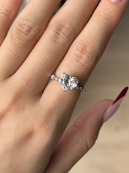 Marquise Shaped Three Stone Lab Grown Diamond Engagement Ring