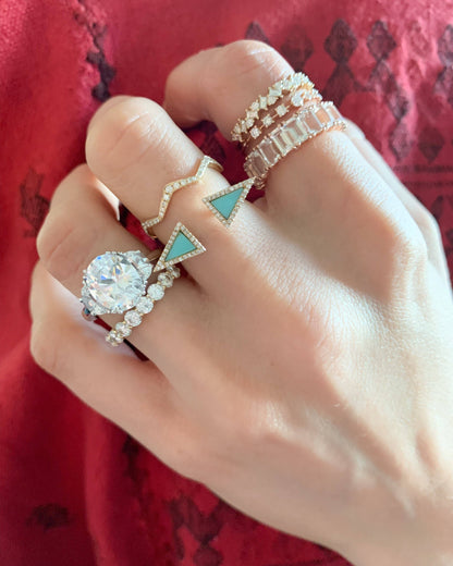 Marquise Shaped Three Stone Lab Grown Diamond Engagement Ring