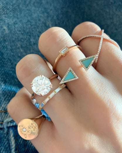 0.25 TCW Round Shaped Half Eternity Lab Grown Diamond Wedding Band