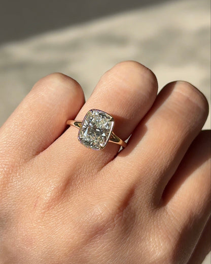 Marquise Shaped Three Stone Lab Grown Diamond Engagement Ring