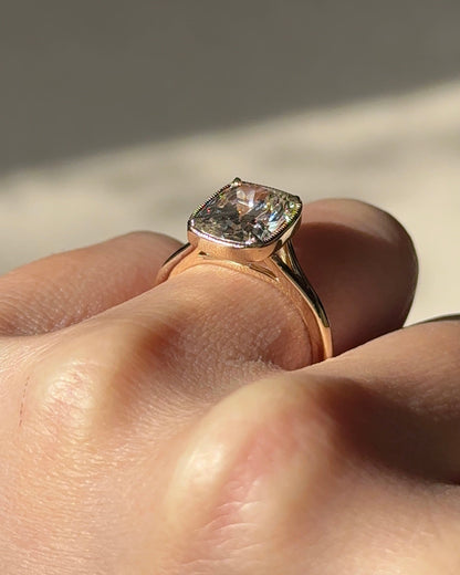 Marquise Shaped Three Stone Lab Grown Diamond Engagement Ring