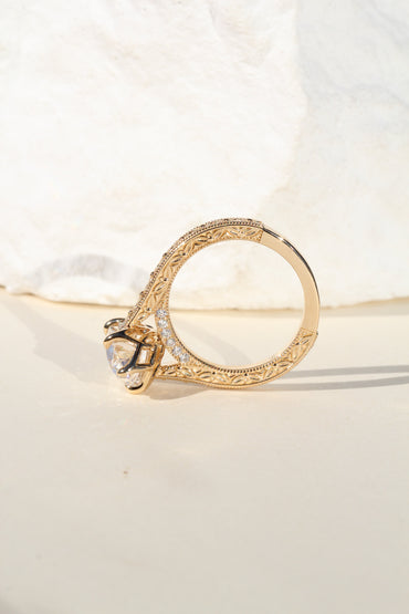 Marquise Shaped Three Stone Lab Grown Diamond Engagement Ring